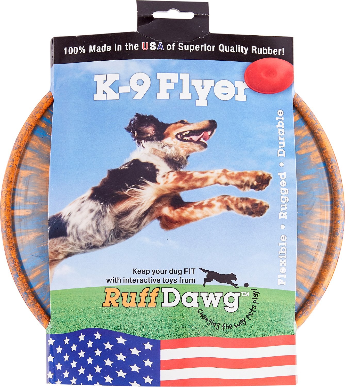 RuffDawg K9 Flyer Disc Dog Toy, Color Varies, 9.5-in