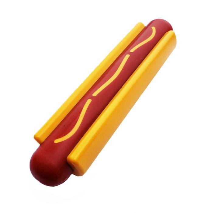 SodaPup Hot Dog Nylon Dog Toy, Red/Yellow, Large