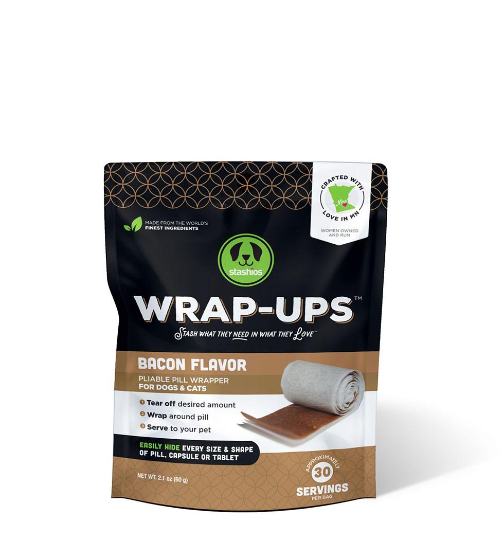 Stashios Wrap-Ups Bacon Flavored Dog & Cat Treats, 2.1-oz