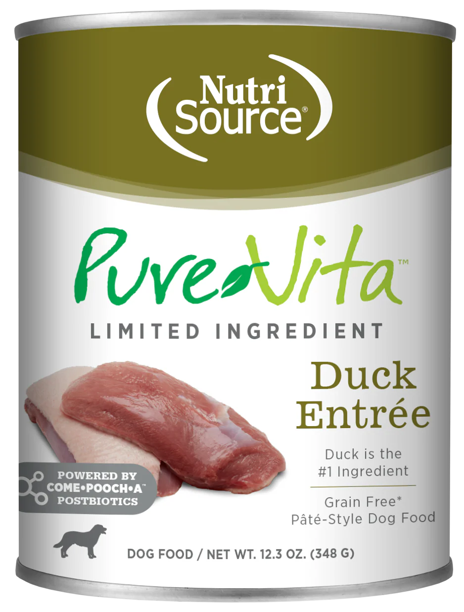 Pure Vita Grain Free Duck Entree Dog, 12.3-oz