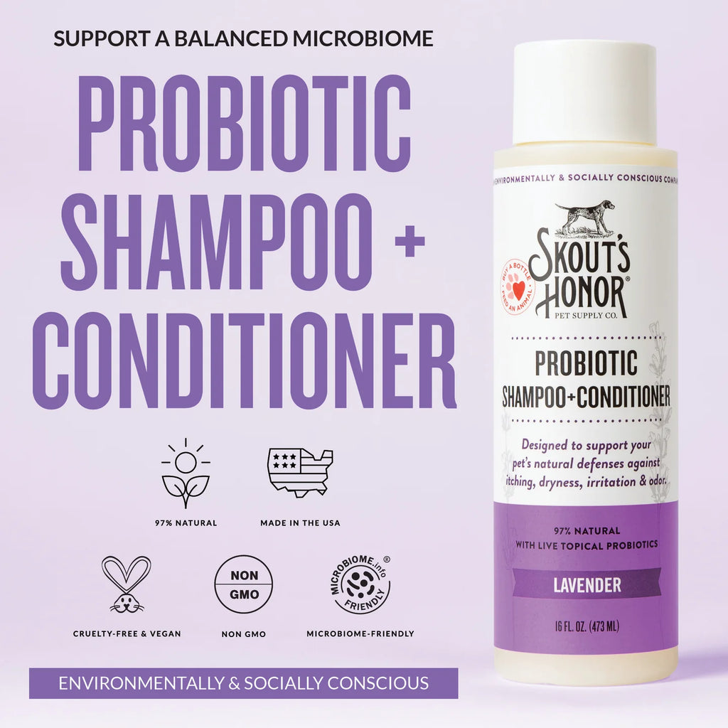 Skout's Honor Probiotic Lavender Pet Shampoo & Conditioner, 16-oz