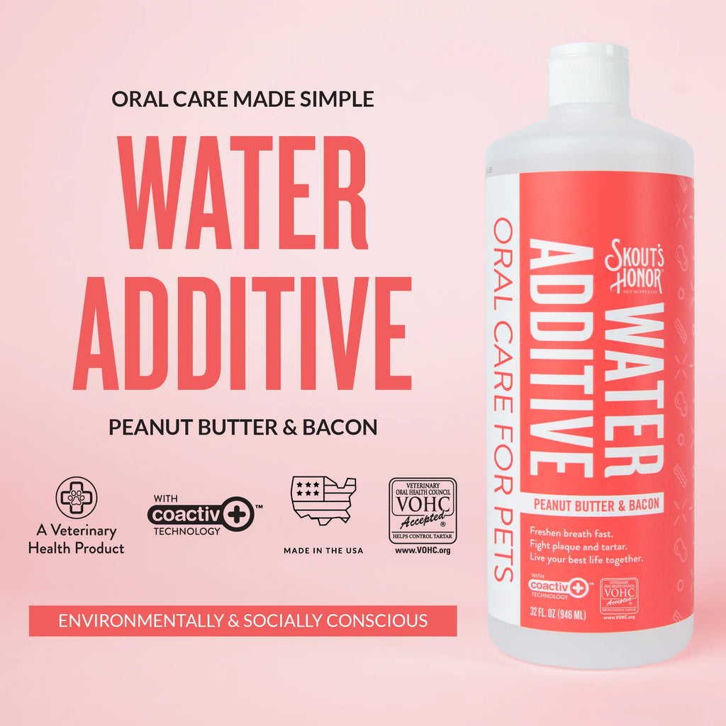 Skout's Honor Water Additive Peanut Butter & Bacon Oral Care for Pets