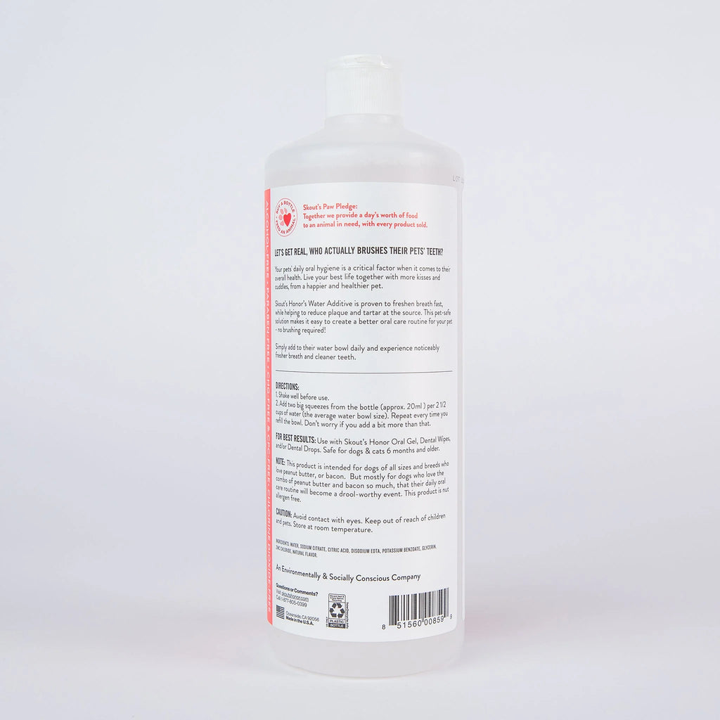 Skout's Honor Water Additive Peanut Butter & Bacon Oral Care for Pets