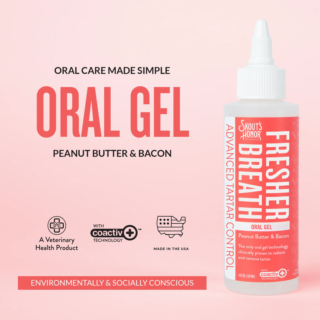 Skout's Honor Oral Gel Peanut Butter & Bacon Oral Care for Pets