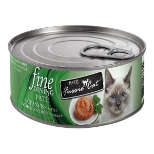 Fussie Cat Fine Dining Pate Oceanfish with Salmon Entree Wet Cat Food, 2.82-oz