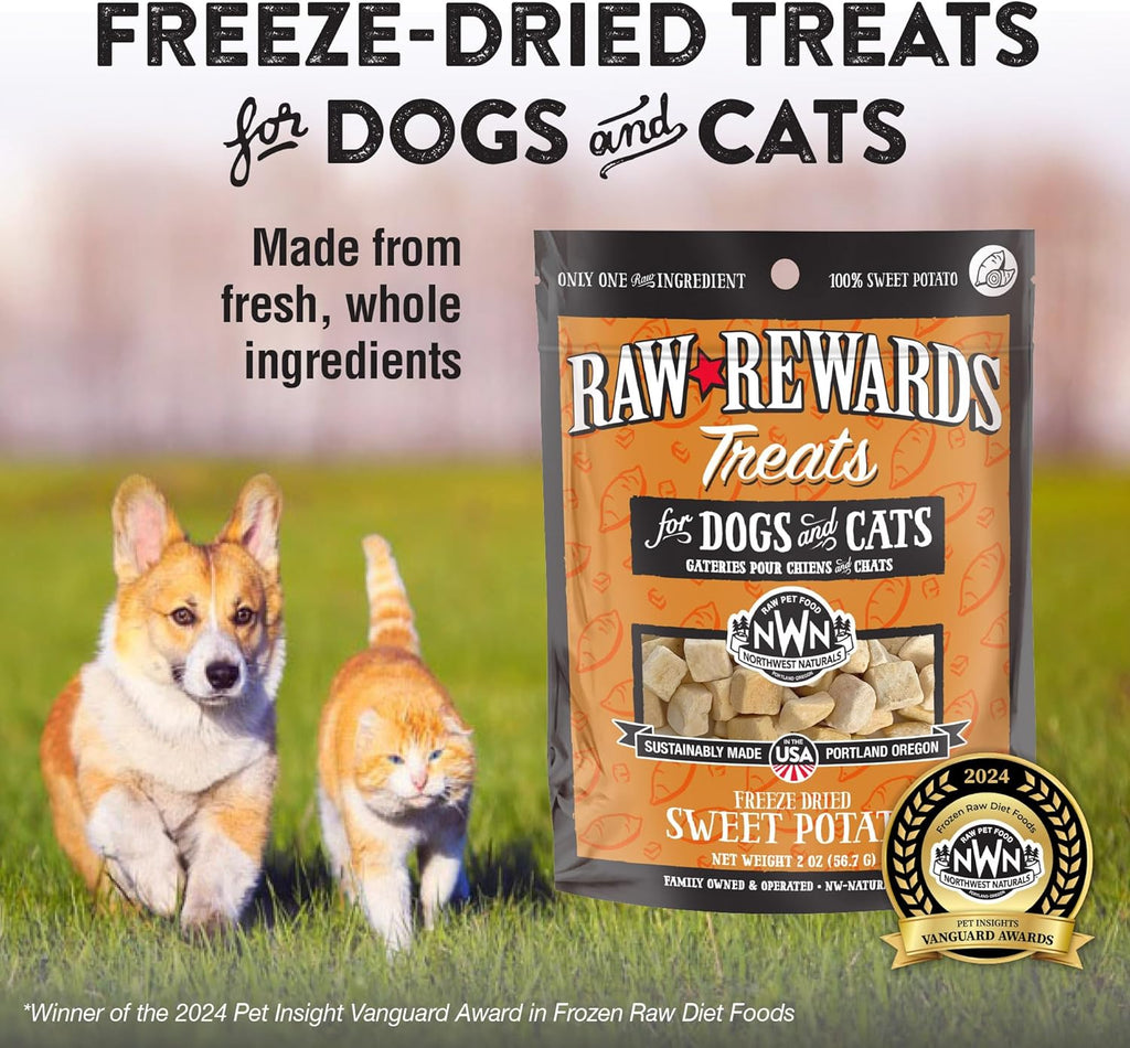 Northwest Naturals Raw Rewards Freeze-Dried Sweet Potato Treats for Dogs and Cats