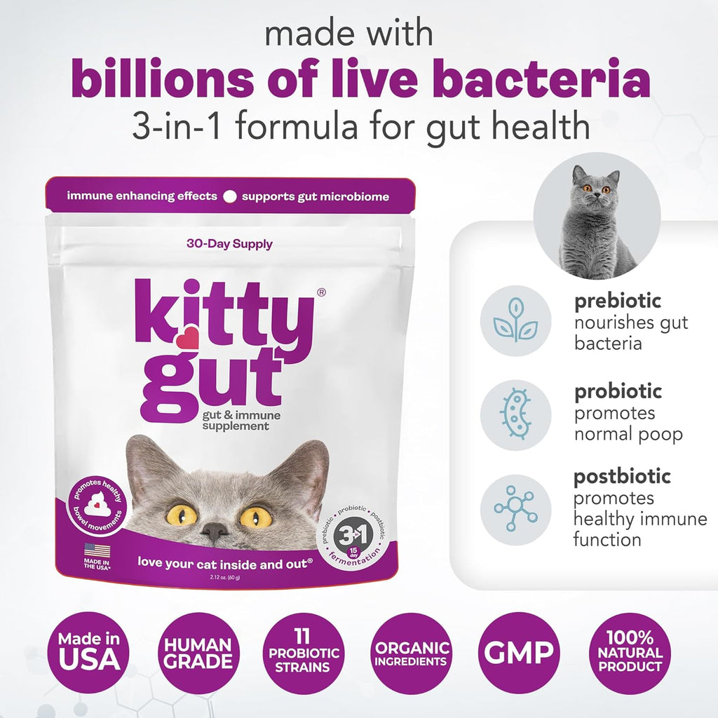 KittyGut™ Premium Cat Digestive & Immune Support for Cats