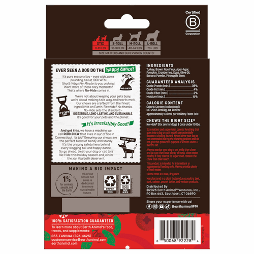 Earth Animal No-Hide® Seasonal Collection – Holiday Feast Stix