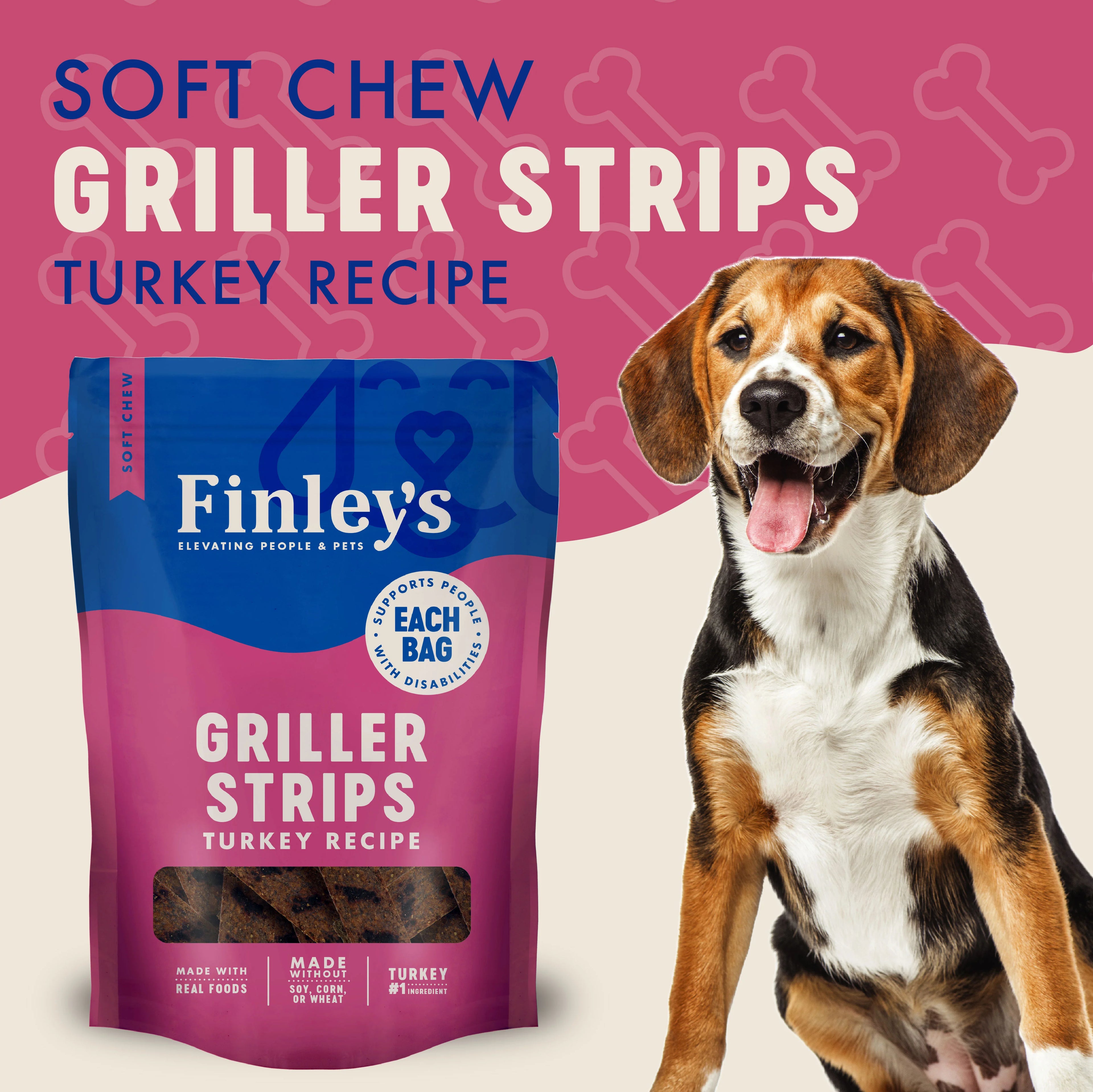 Finley's Dog Griller Strips Turkey  6oz