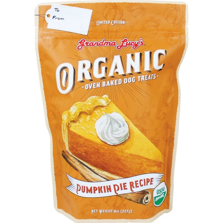 Grandma Lucy Organic Baked Pumpkin Pie Recipe Dog Treats, 8-oz
