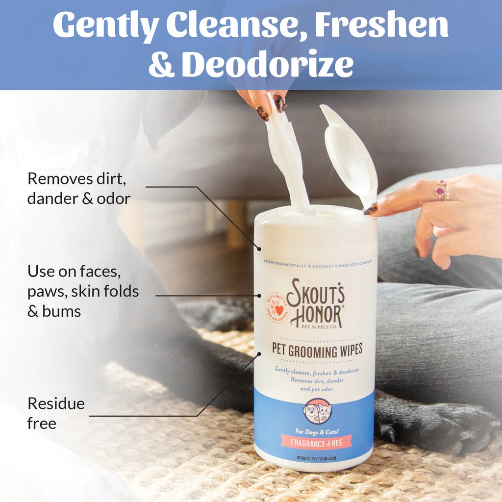 Skout's Honor Pet Grooming Wipes for Dogs & Cats
