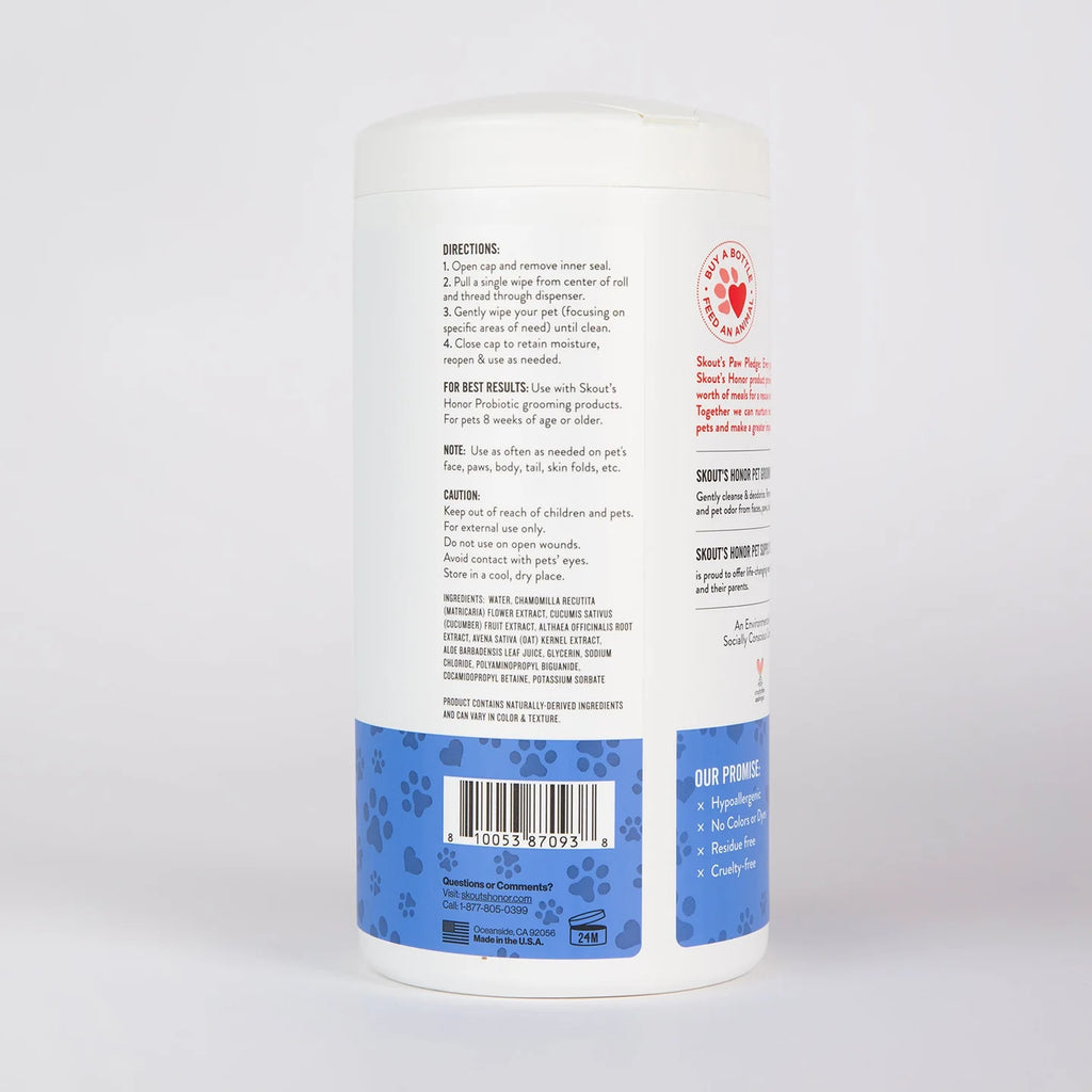 Skout's Honor Pet Grooming Wipes for Dogs & Cats
