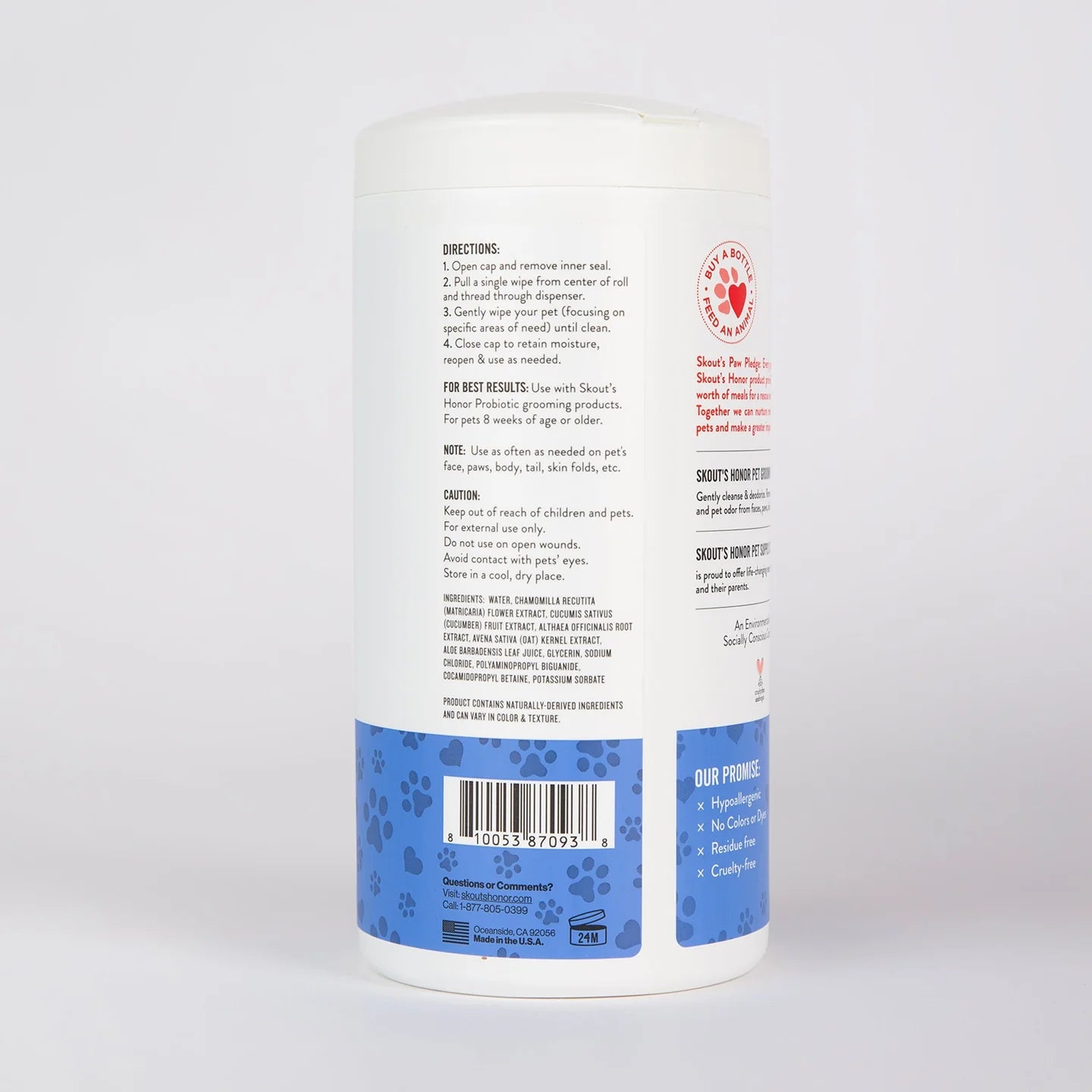 Skout's Honor Pet Grooming Wipes for Dogs & Cats