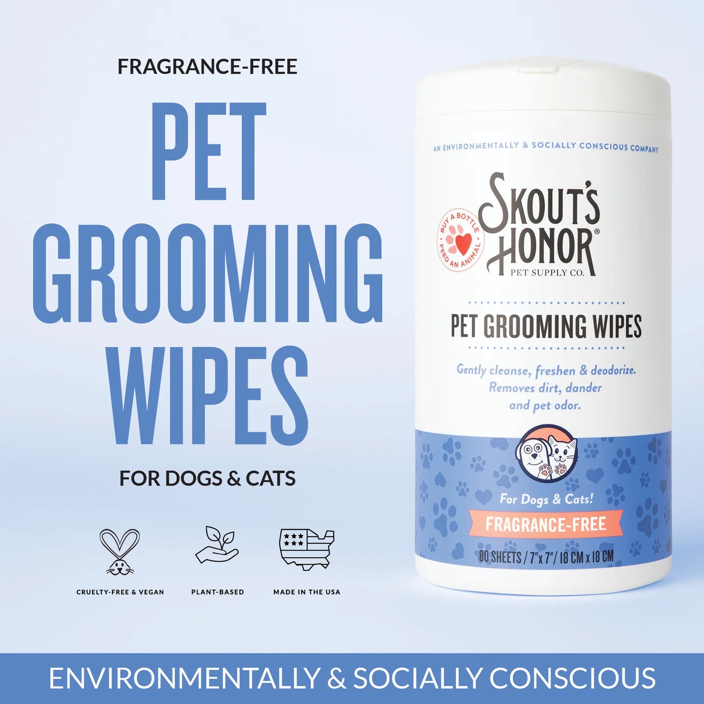 Skout's Honor Pet Grooming Wipes for Dogs & Cats