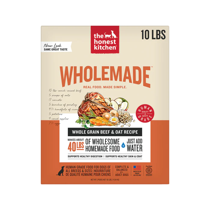 The Honest Kitchen Wholemade Whole Grain Beef & Oat Recipe Dehydrated Dog Food