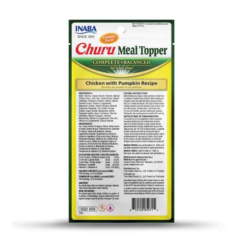 Inaba Dog Churu Meal Topper – Chicken with Pumpkin