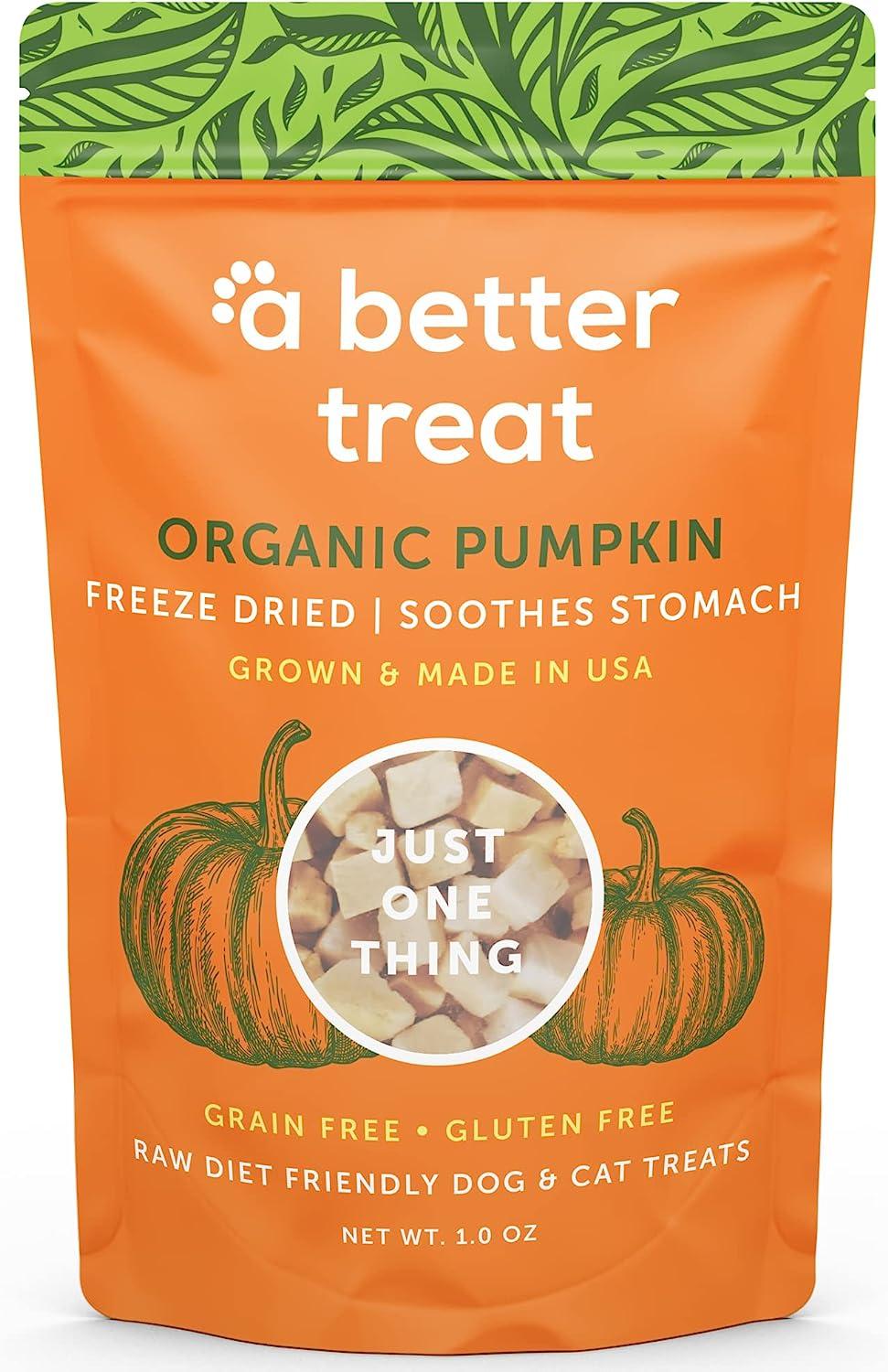 A Better Treat Organic Pumpkin Freeze-Dried Dog & Cat Treats, 1-oz