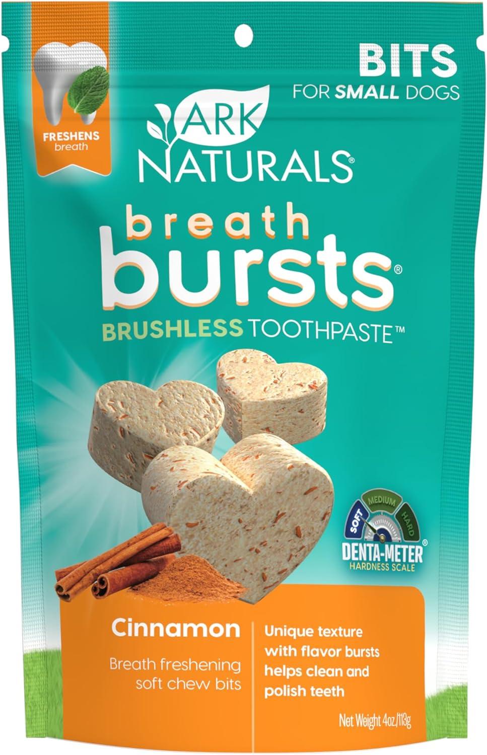 Ark Naturals Breath Bursts Bits Brushless Toothpaste Dog Treats, 4-oz
