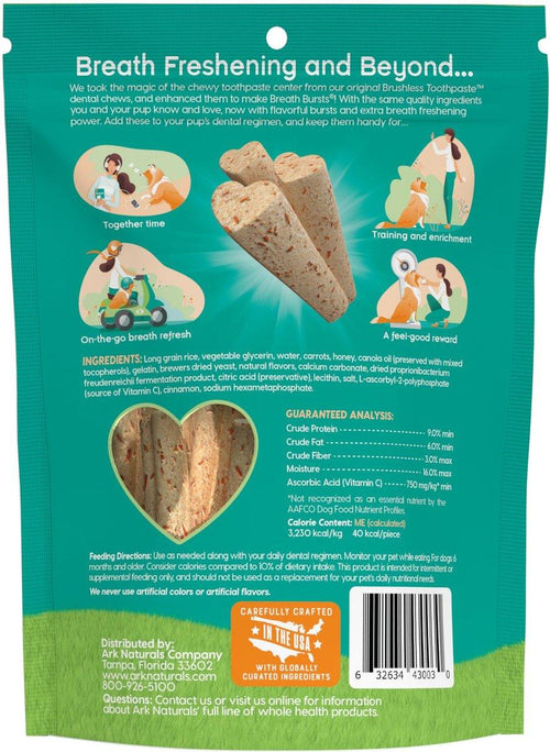 Ark Naturals Breath Bursts Cinnamon Sticks Dental Dog Treats, 6-oz