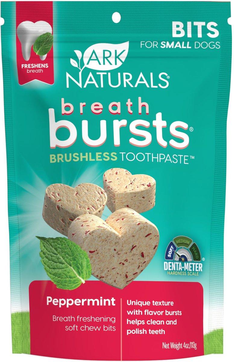 Ark Naturals Breath Bursts Peppermint Bits Dental Dog Treats, 4-oz
