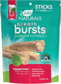 Ark Naturals Breath Bursts Peppermint Sticks Dental Dog Treats, 6-oz