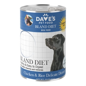 Dave's Pet Food Restricted Bland Diet Chicken & Rice Delicate Dinner Wet Dog Food Can
