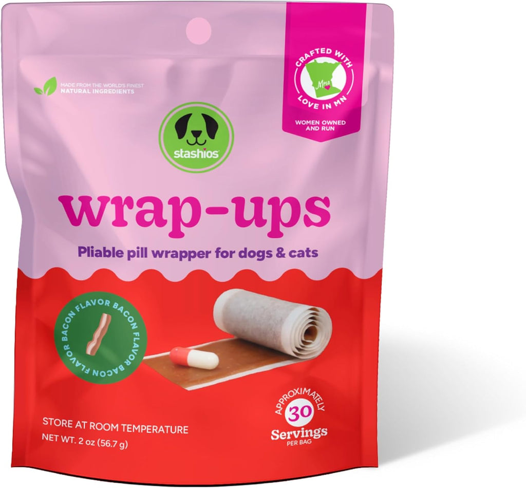 Stashios Wrap-Ups Bacon Flavored Dog & Cat Treats, 2.1-oz