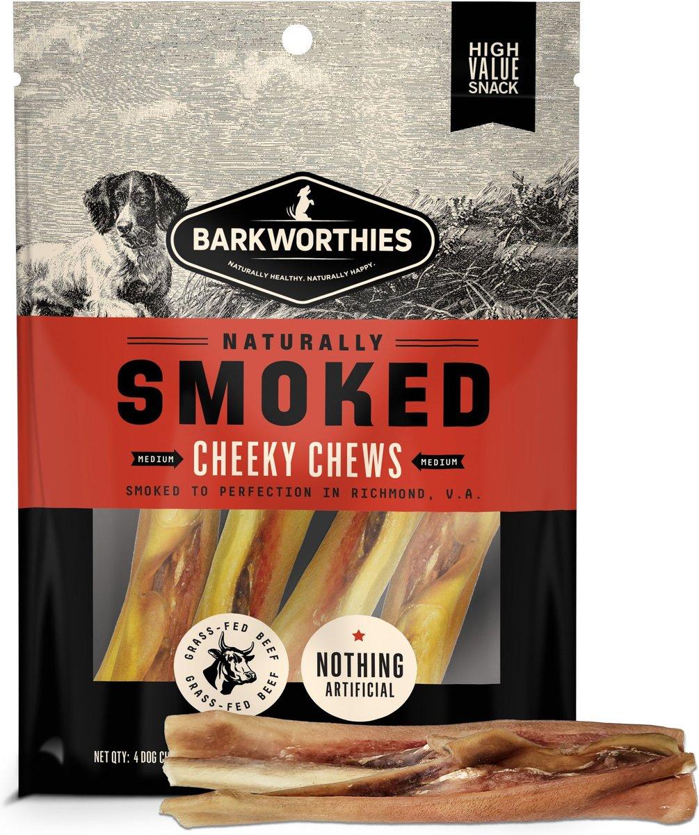 Barkworthies Smoked Cheeky Chews Dog Treats, 4-pk