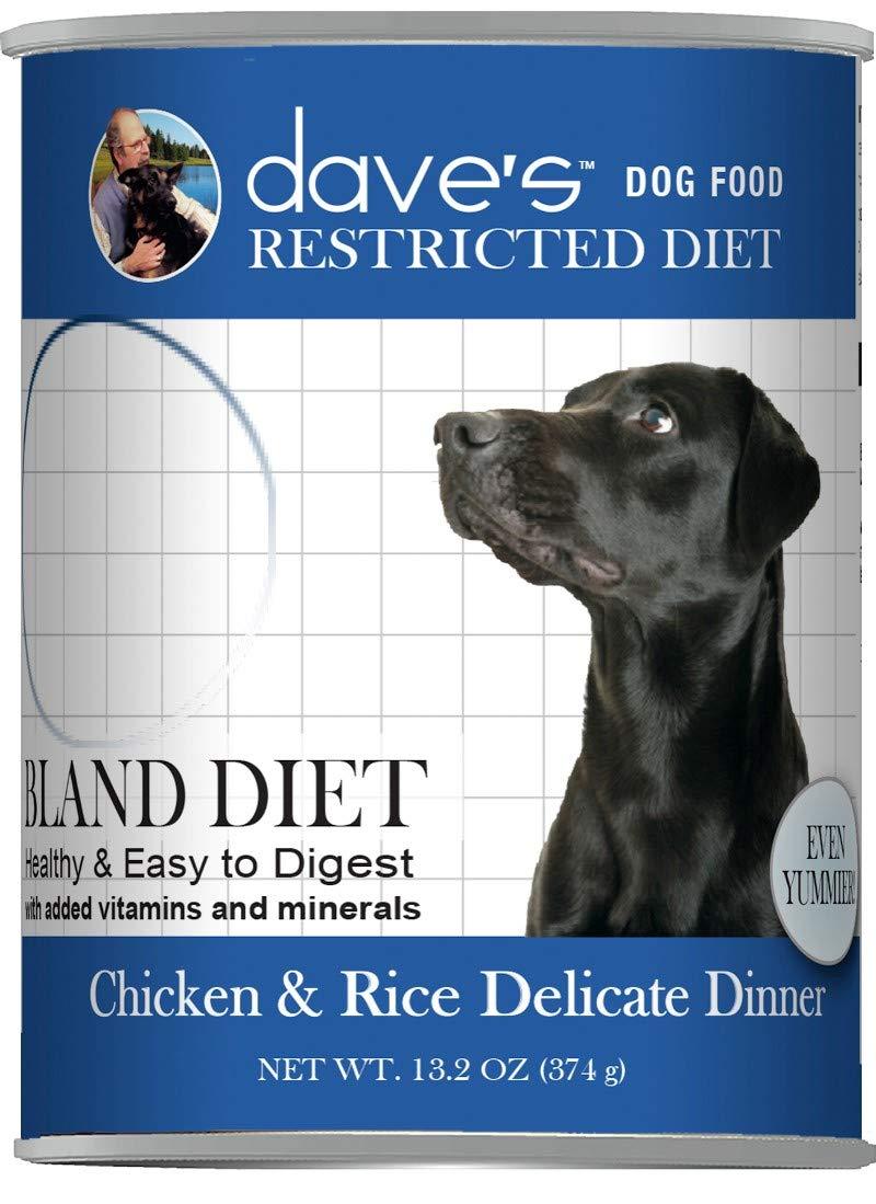 Dave's Pet Food Restricted Bland Diet Chicken & Rice Delicate Dinner Wet Dog Food Can, 13.2-oz