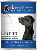 Dave's Pet Food Restricted Bland Diet Chicken & Rice Delicate Dinner Wet Dog Food Can, 13.2-oz