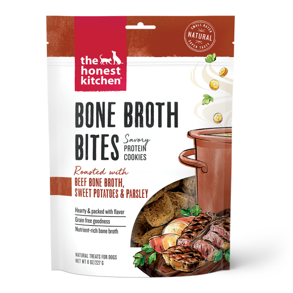 The Honest Kitchen Bone Broth Bites Beef Dog Treats, 8-oz