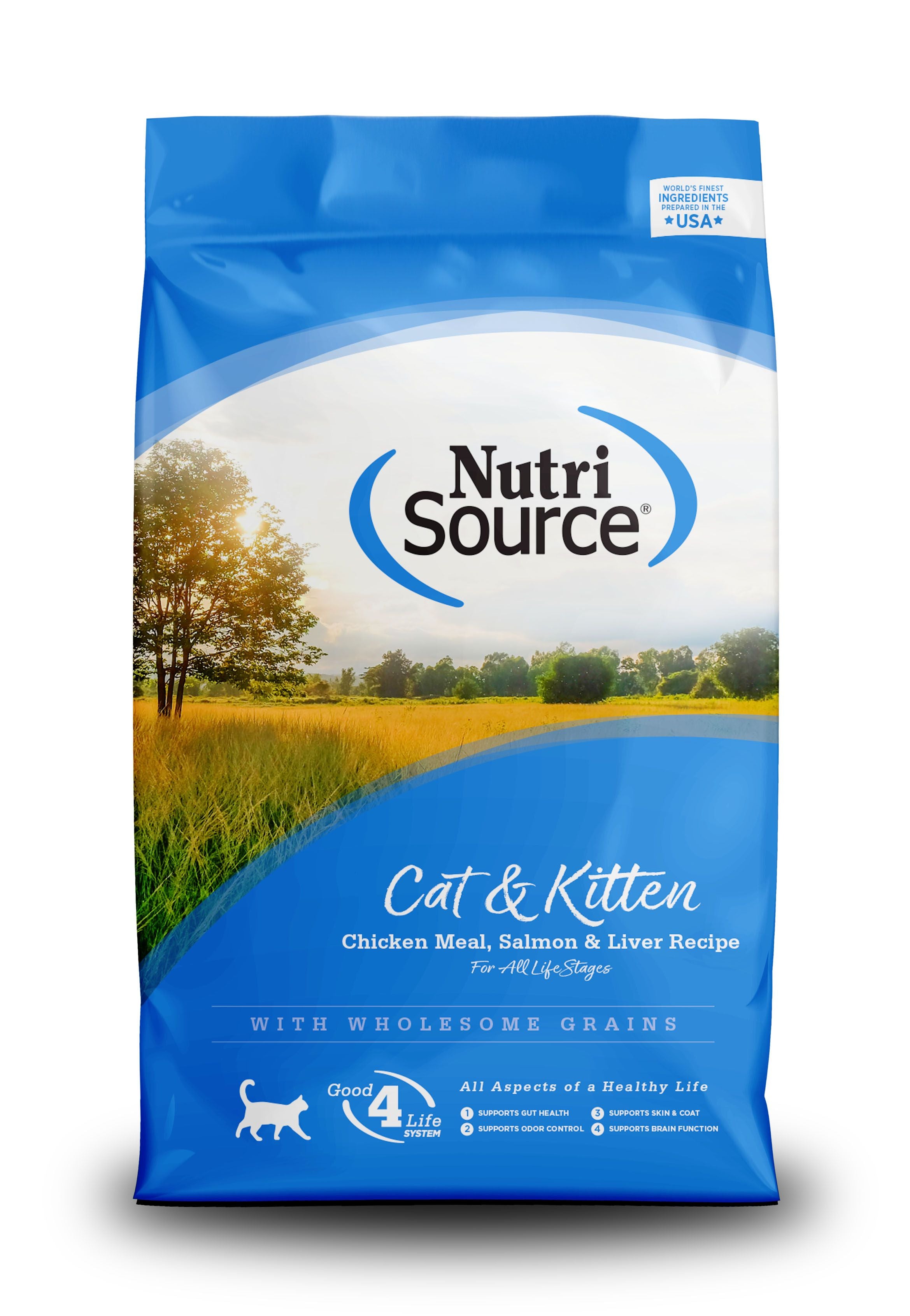 NutriSource Cat & Kitten Chicken Meal, Salmon & Liver Dry Cat Food, 12-lb