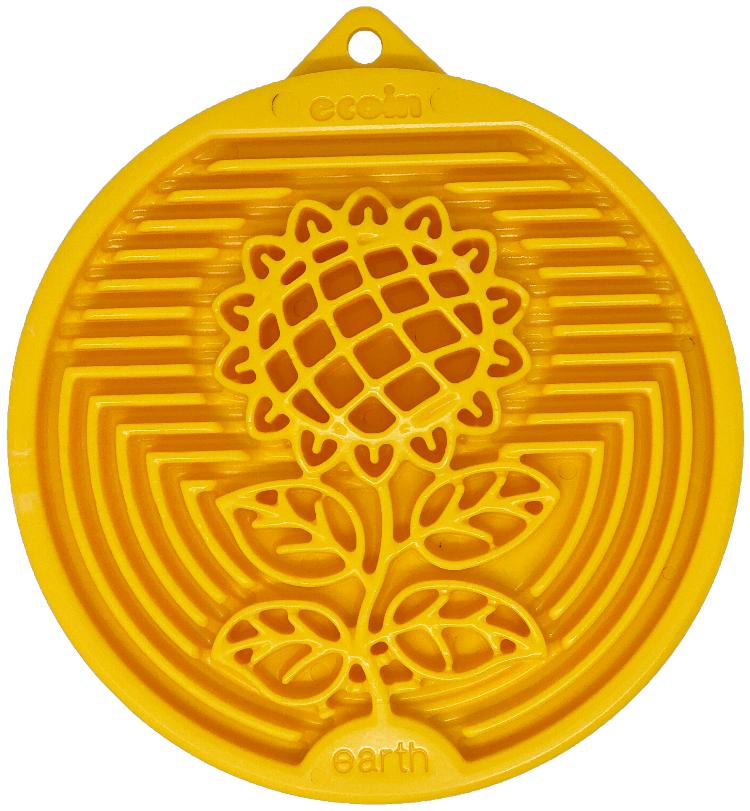 SodaPup eCoin Earth Enrichment Snacking Coin Dog Slow Feeder, Yellow