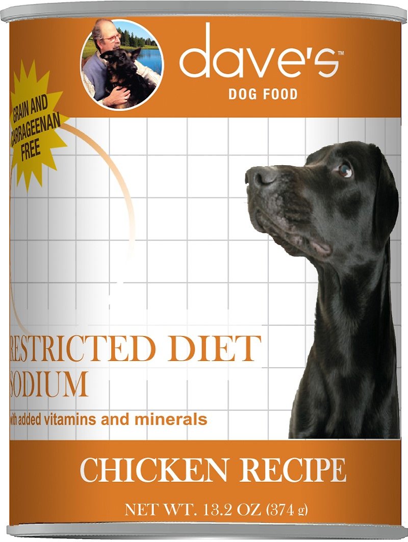 Dave's Pet Food Restricted Sodium Chicken Recipe Canned Dog Food, 13-oz