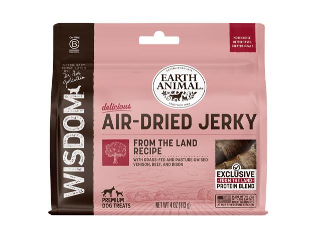 Earth Animal Wisdom Jerky From the Land Air-Dried Dog Treats, 4-oz