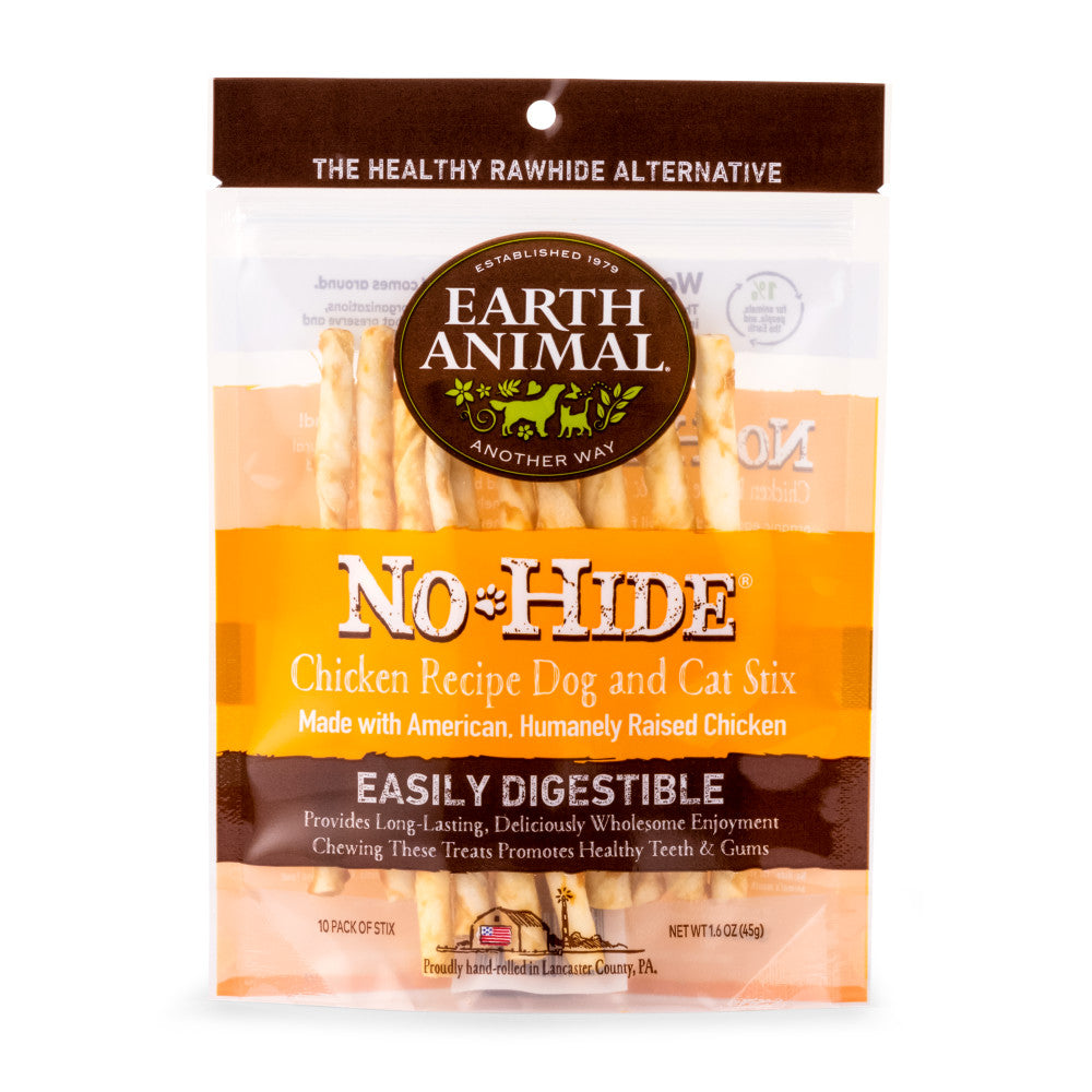 Earth Animal No-Hide Chicken Stix Chew Dog Treat, 10-pk