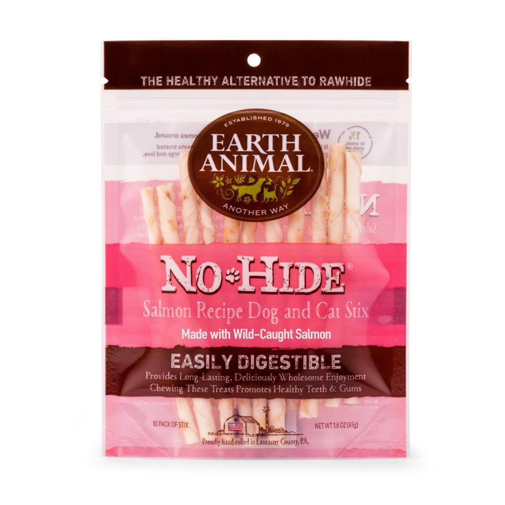 Earth Animal No-Hide Salmon Stix Chew Dog Treat, 10-pk