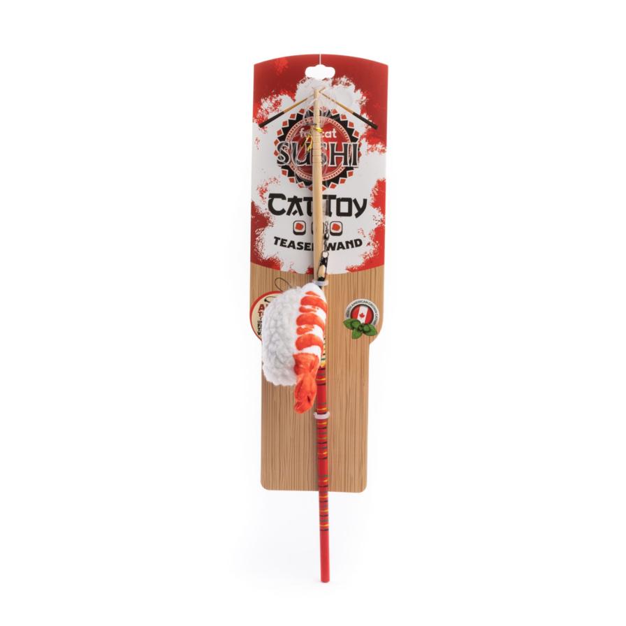 fabdog fabcat Sushi Chopstick Teaser with Shrimp Cat Toy