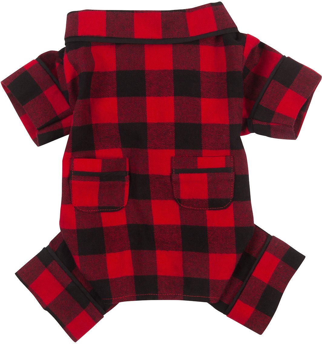 fabdog Buffalo Check Dog Pajamas, 22-in