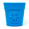 SodaPup Flower Pot Durable Rubber Treat Dispenser & Enrichment Dog Toy, Blue, Large
