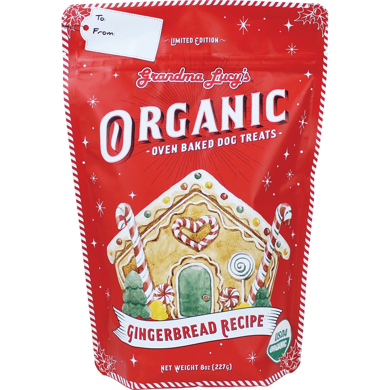 Grandma Lucy's Organic Baked Gingerbread Recipe Dog Treats, 8-oz