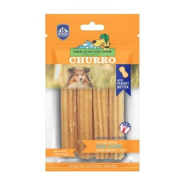 Himalayan Pet Supply Churro Dog Chew, Peanut Butter Flavor, 4-count