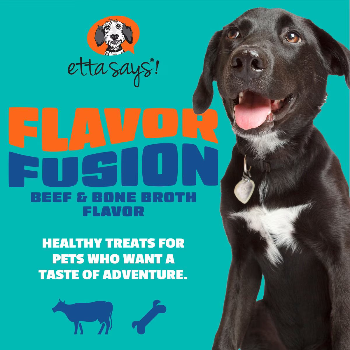 Etta Says! Flavor Fusion Dog Chew – Beef & Bone Broth