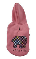 Hip Doggie Barker's Bowtique Ivory Ella Dog Hoodie, Pink