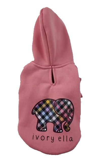 Hip Doggie Barker's Bowtique Ivory Ella Dog Hoodie, Pink