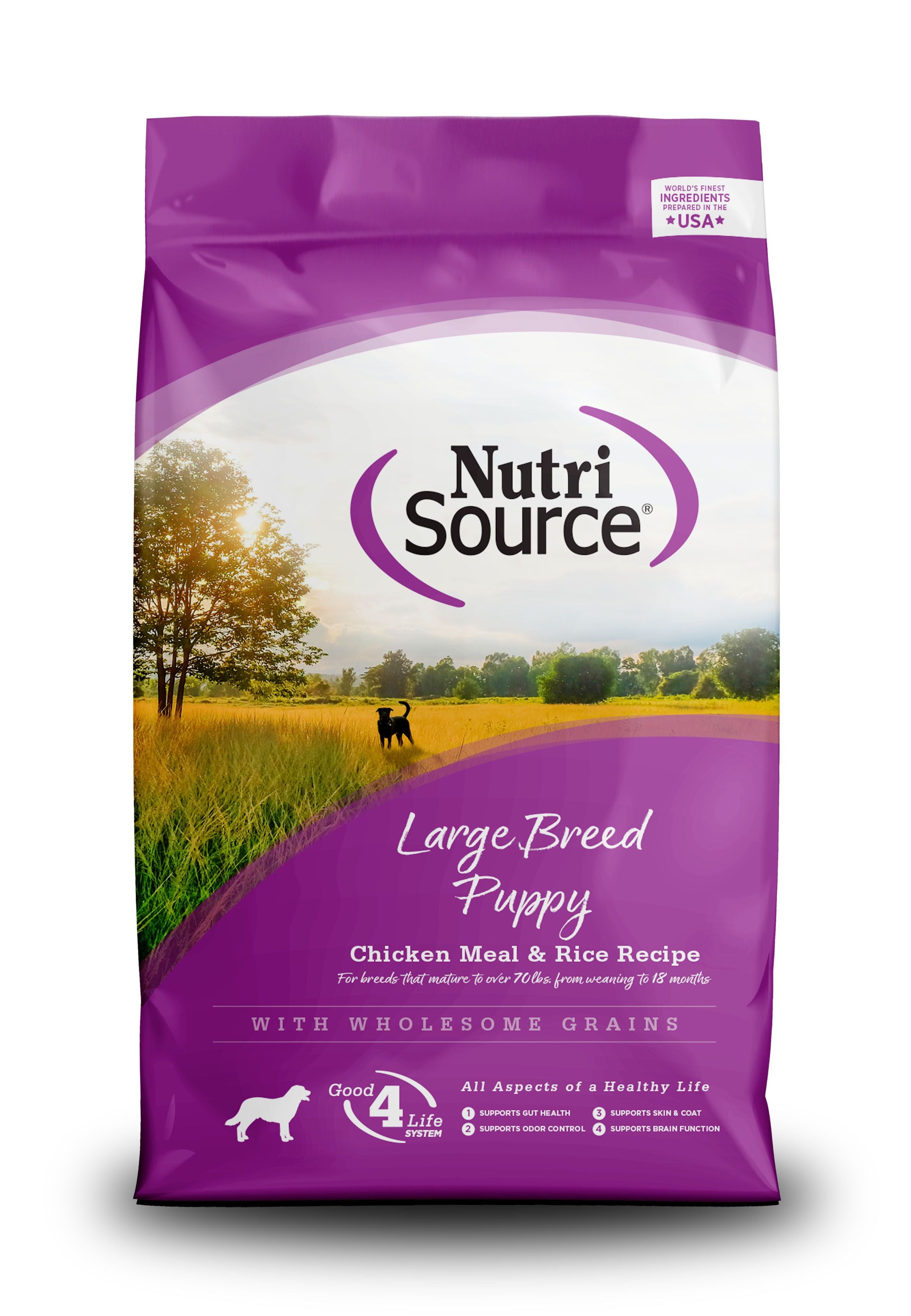 NutriSource Large Breed Puppy Chicken & Rice with Wholesome Grains Dry Dog Food, 26-lb