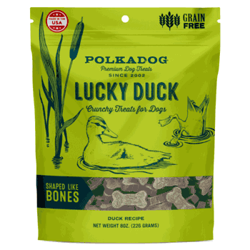 Polkadog Lucky Duck Bone Shape Dog Treats, 8-oz