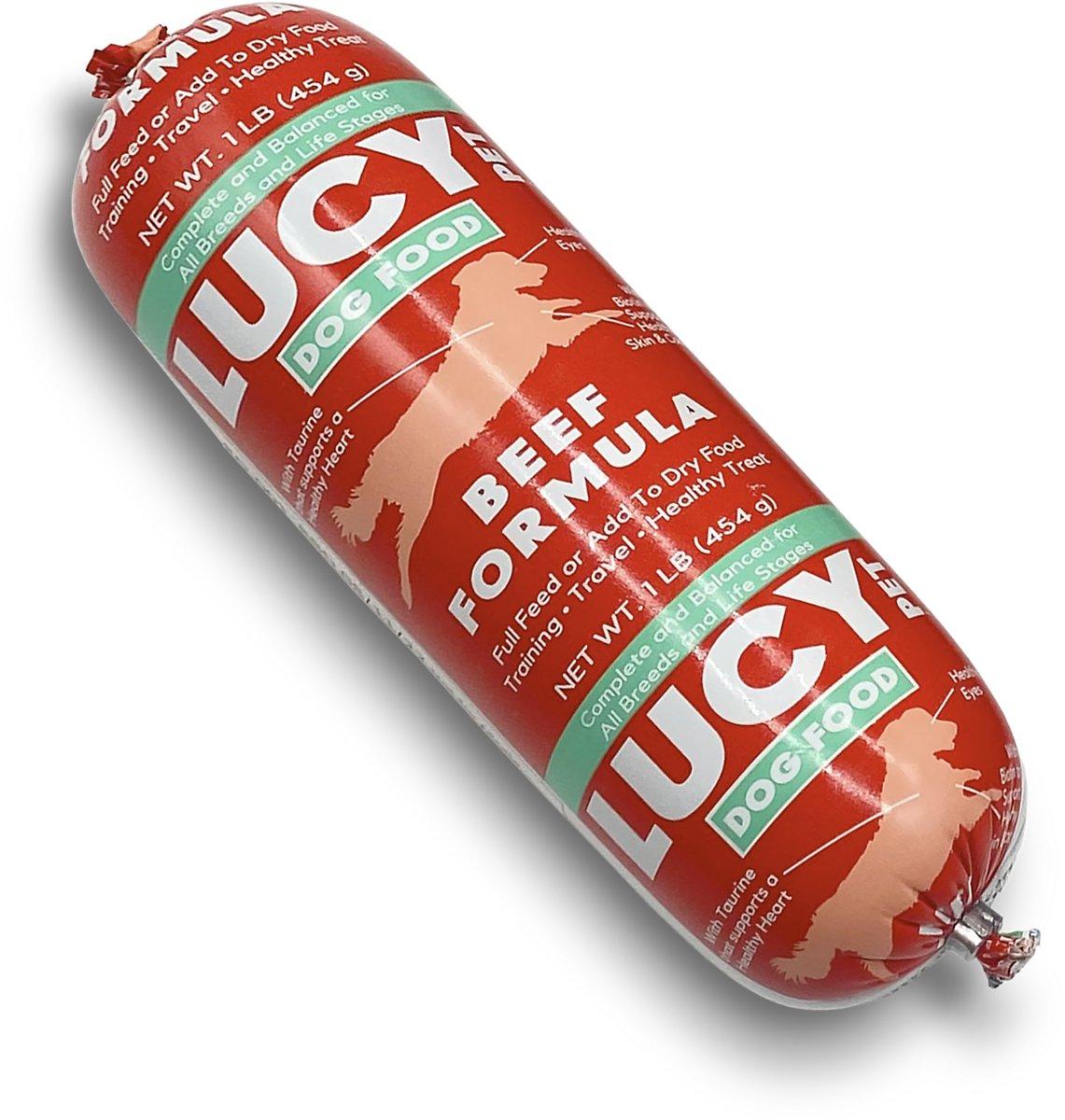 Lucy Pet Products Beef Roll Wet Dog Food, 2.75-oz