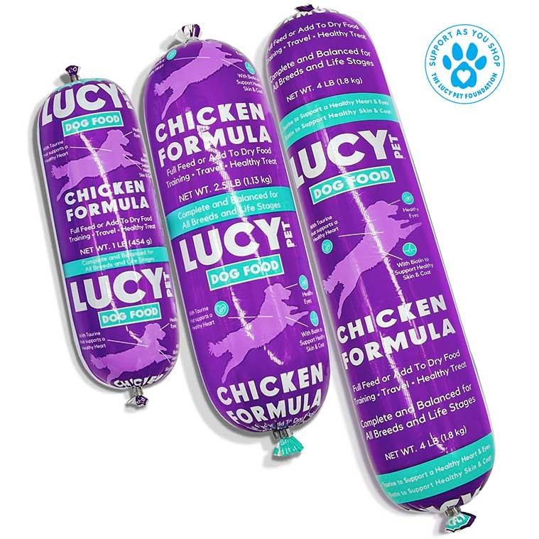 Lucy Pet Chicken Formula Roll Dog Food, 2.75-oz