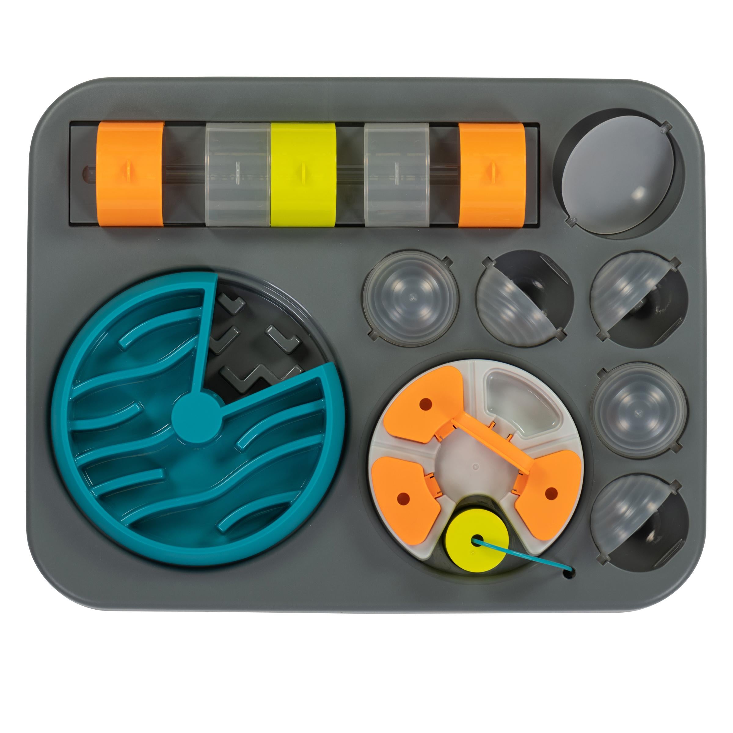 Messy Mutts Dog InteraMessy Mutts Flip'n Slide Puzzler Dog Slow Feeder, Grey, 16.5-in x 13-inctive Puzzle Feeder Square Small (Copy)